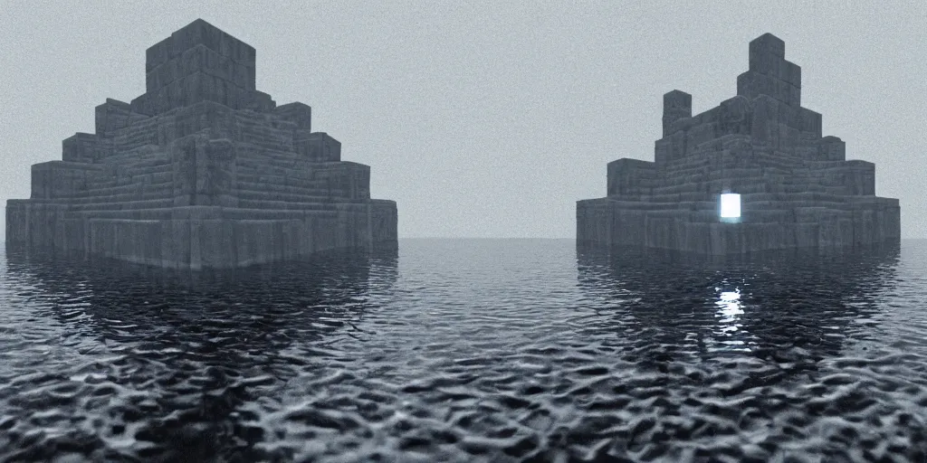 Image similar to floating water temple inside a void, kelly freas, unreal engine, high contrast