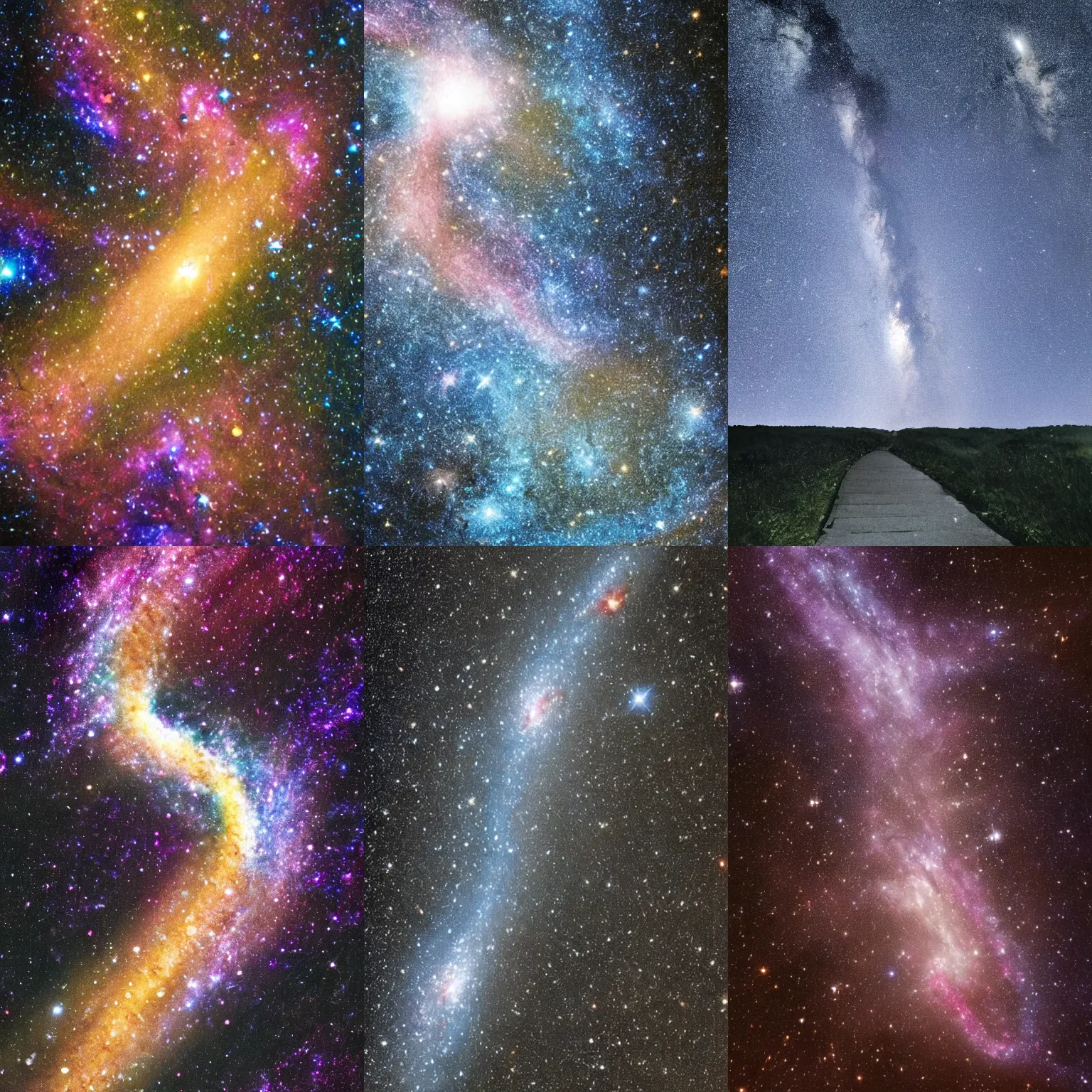 Prompt: a cosmic galaxy path