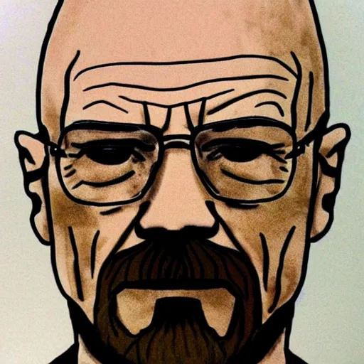 Prompt: picture of Walter White drawn by a toddler