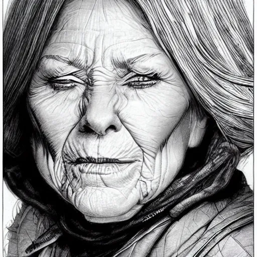 Image similar to a beautiful portrait of an old woman Travis Charest style