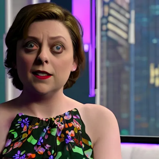 Prompt: rachel bloom dressed like the lady from that cookie wrapper in the trash, ultra detailed, 8 k resolution, ultrarealistic