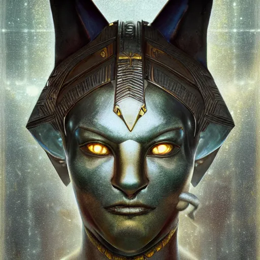 Image similar to portrait of anubis, intricate artwork, concept art, octane render, deviantart, cinematic, key art, hyperrealism, iridescent accents, portrait photograph, nikon 3 5 mm, photograph by greg rutkowski