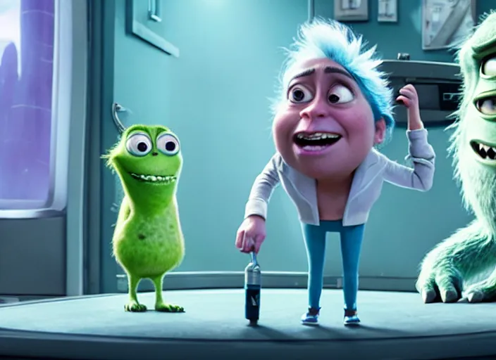 Image similar to film still of rick sanchez in the new scifi movie 4 k,,,,,,,,,,,,,,,,,,,,,,,,,,,,,,,,,,,,,,,,,,,,,,,, monsters inc