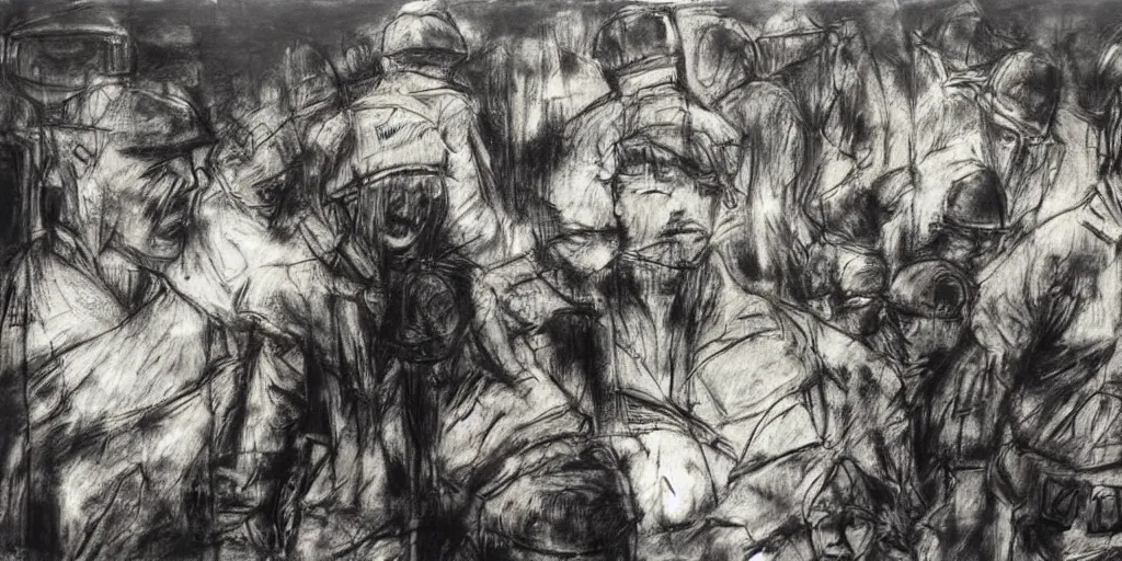 Image similar to protesters against police by Guy Denning