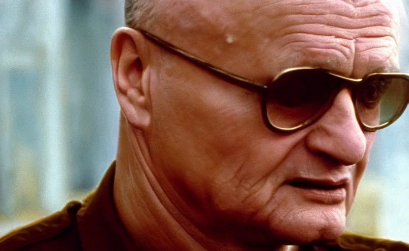 Image similar to Old Karol Wojtyła in a still from the movie Full Metal Jacket (1987), 4k, high quality