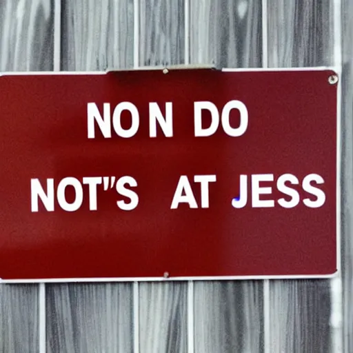 Image similar to a sign that says no cats allowed, only jesus here