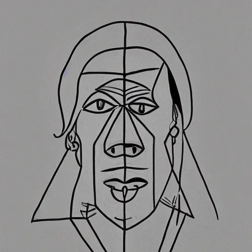 Prompt: minimalist picasso lineart