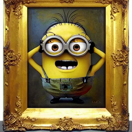 Image similar to Minions oil painting by Leonardo Da Vinci, detailed