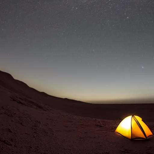 Prompt: camping on the surface of the moon