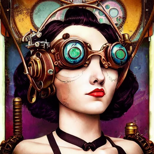 Image similar to lofi underwater bioshock steampunk portrait, wearing corset, Pixar style, by Tristan Eaton Stanley Artgerm and Tom Bagshaw.