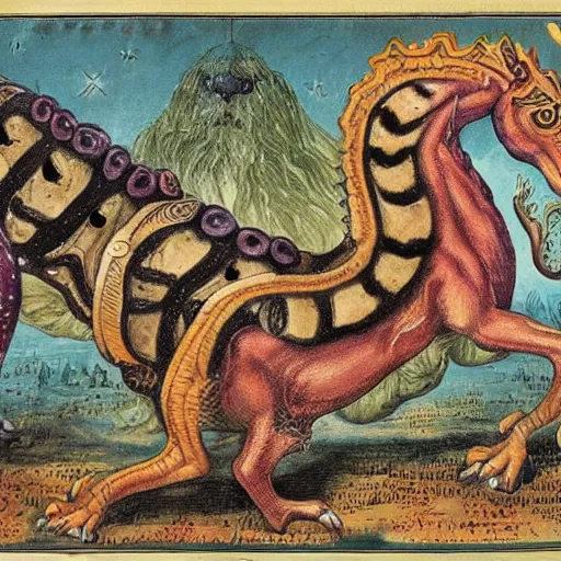 Prompt: bizarre bestiary of microcosmic mythical creatures