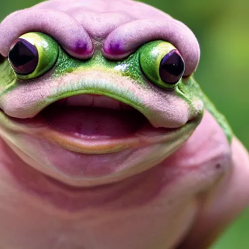 Image similar to a muscular happy frog