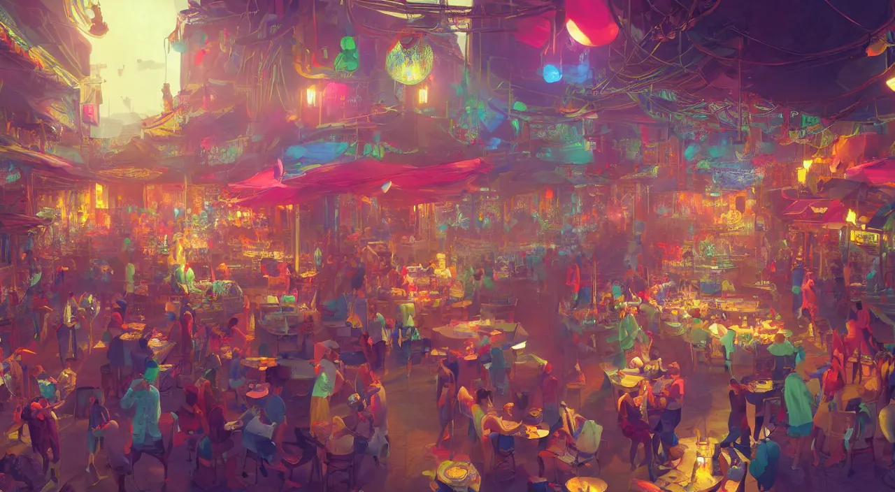 Image similar to bazaar zouk oriantal multicolorful sky shine place mosquet painting stylized digital video game icon global illumination ray tracing 8 k hd resolution, by ilya kuvshinov and cushart krentz and gilleard james