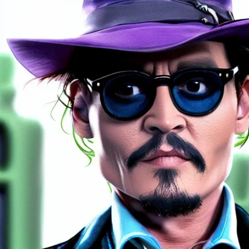 Image similar to Johnny Depp as the Riddler
