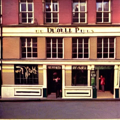 Prompt: the dublin pub, new hyde park, 1 9 8 0's, ultra realism