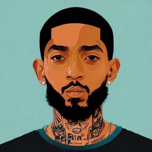 Image similar to Nipsey Hussle profile picture by Sachin Teng, asymmetrical, Organic Painting , Matte Painting, geometric shapes, hard edges, graffiti, street art:2 by Sachin Teng:4