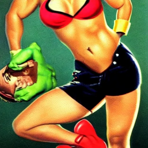 Prompt: Hulk Hogan, pin-up style