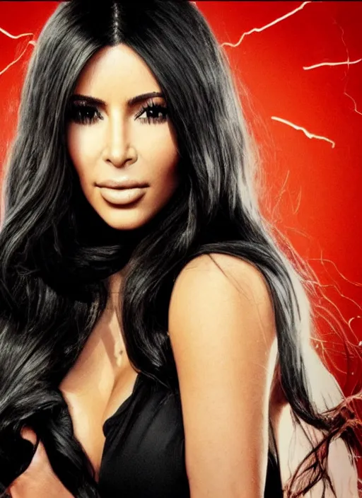 Image similar to movie still of a kim kardashian with a alien facehugger on her face, cinematic.