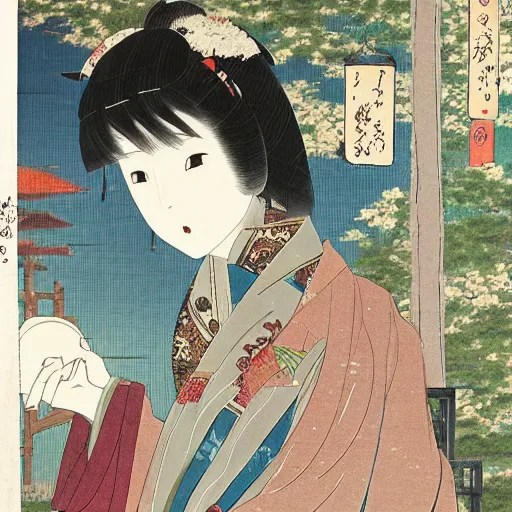 Image similar to a portrait of a character in a scenic environment by nagasawa rosetsu