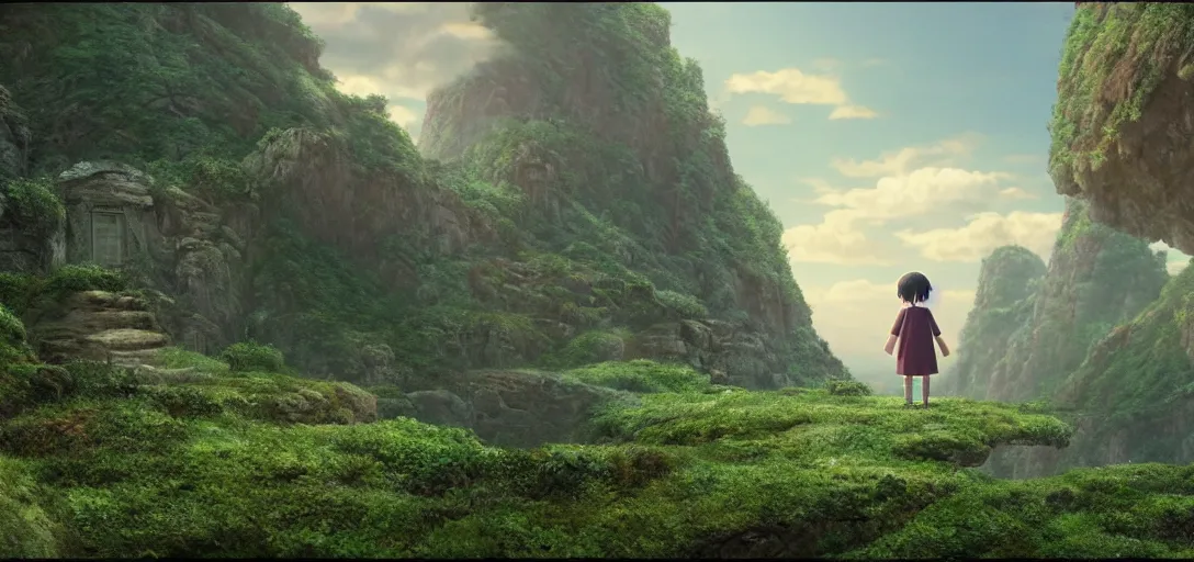 Image similar to a very high resolution image from a new movie. beautiful scenery. photorealistic, photography, directed by hayao miyazaki