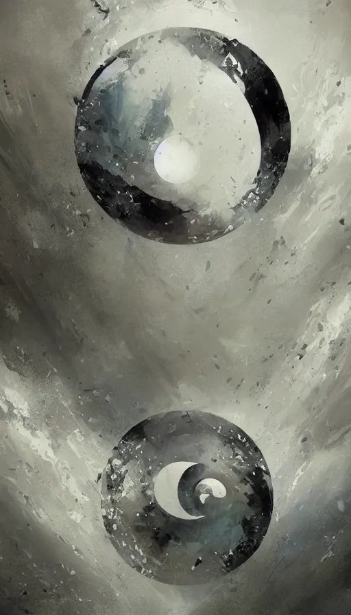 Image similar to Abstract representation of ying Yang concept, by Greg Rutkowski