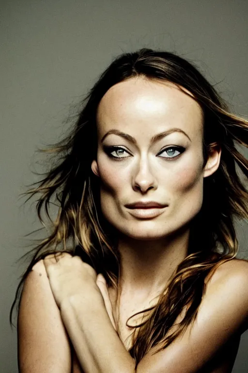 Image similar to Candid portrait photograph of Olivia Wilde, taken by Annie Leibovitz