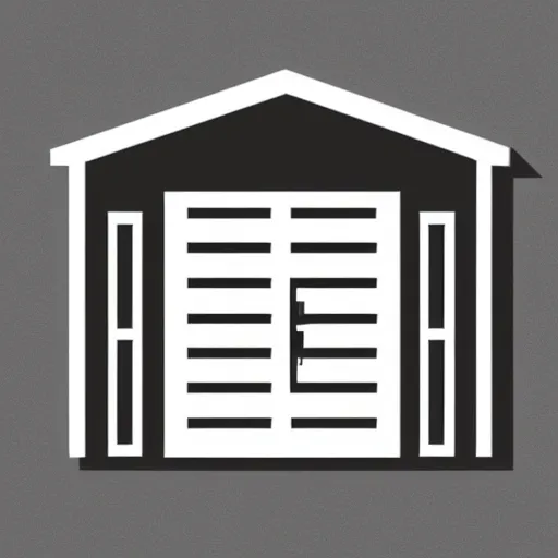 Image similar to logo of a house with the door open, minimalistic, vectorized logo style
