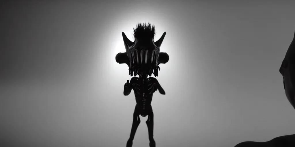 Image similar to cinematic film still of a punk alien starring in a dave meyers directed music video, cgi, vfx, ( ( ( chiaroscuro ) ) ) lighting, shallow depth of field, ( ( 8 0 mm ) ), f 1. 8