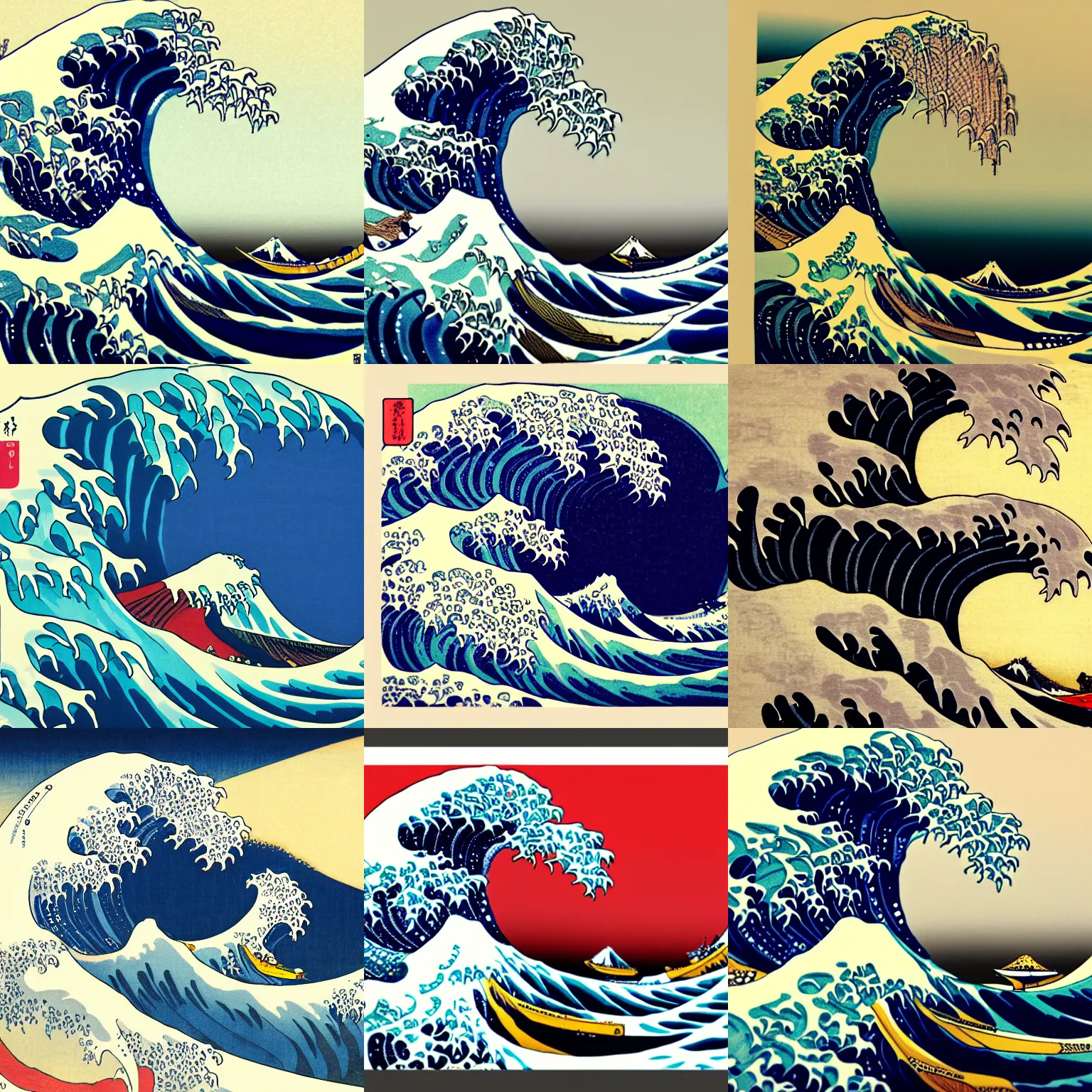 Prompt: a customer success manager in business!!!!!! suit!!!!!! surfing the great wave by hokusai, detailed, professional, imax, trending on artstation