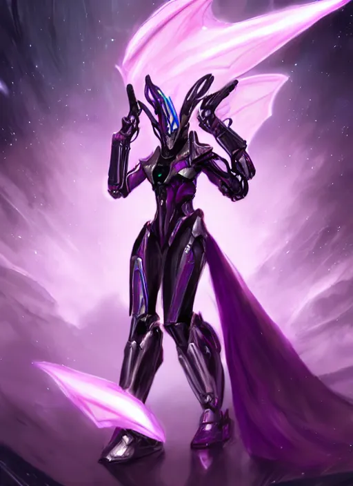 Prompt: cinematic body shot, galactic sized proportional stunning beautiful hot female warframe, sleek goddess mecha female dragon head, metal ears, led purple eyes, smooth fuschia skin, smooth silver armor, floating in space, holding a galaxy, epic proportions, epic size, epic scale, furry art, dragon art, giantess art, warframe fanart, furaffinity, octane