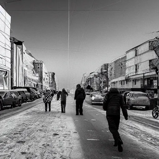 Image similar to moonwalker streetphoto, city street on the moon, a detailed image of a future norilsk, moon landscape