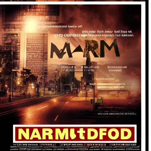 Prompt: poster with word narm