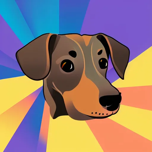 Prompt: adobe illustrator vector of a cute dachshund