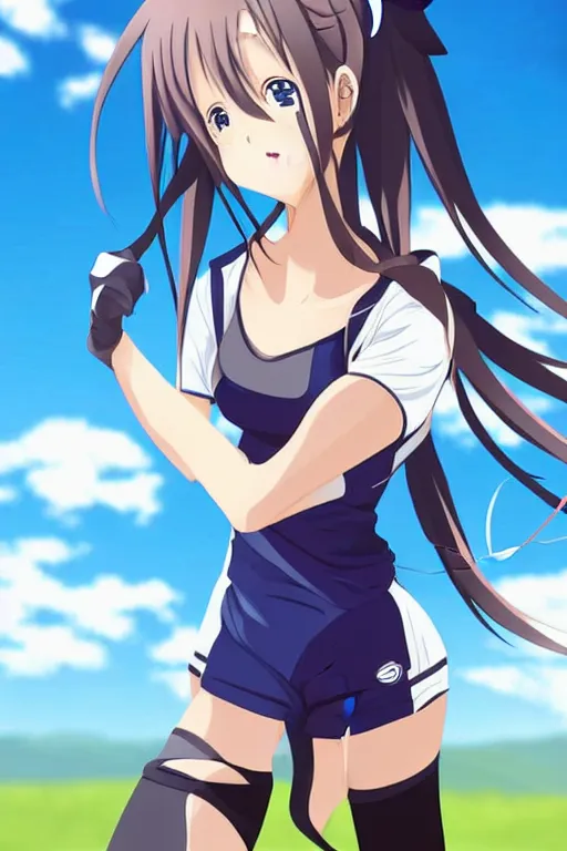 Image similar to pretty anime lady wearing sports clothes