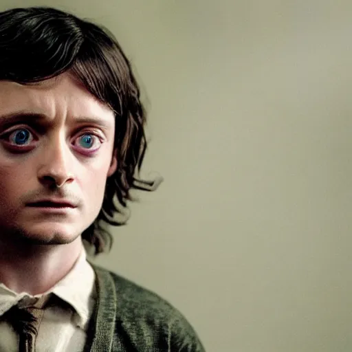 Prompt: Film Still of a elijah wood playing Harry Potter, Film Still, realistic, hyperrealistic, very realistic, very very realistic, highly detailed, very detailed, extremely detailed, detailed, detailed face, very detailed face, very detailed face, realism, HD Quality, 8k resolution, intricate details, body and head in frame, Real Life