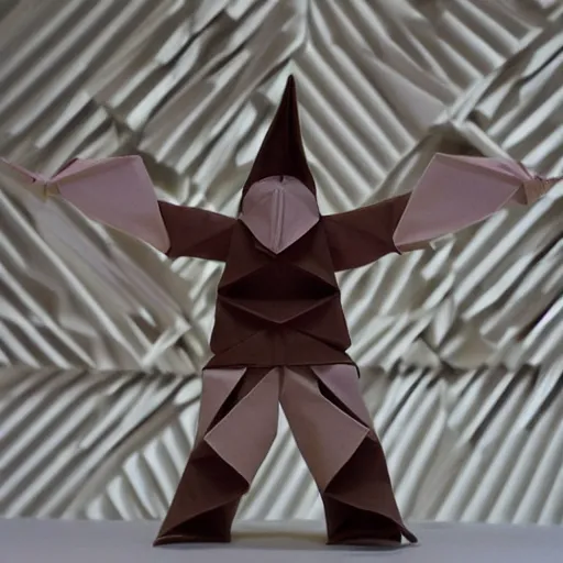 Image similar to a man made of origami