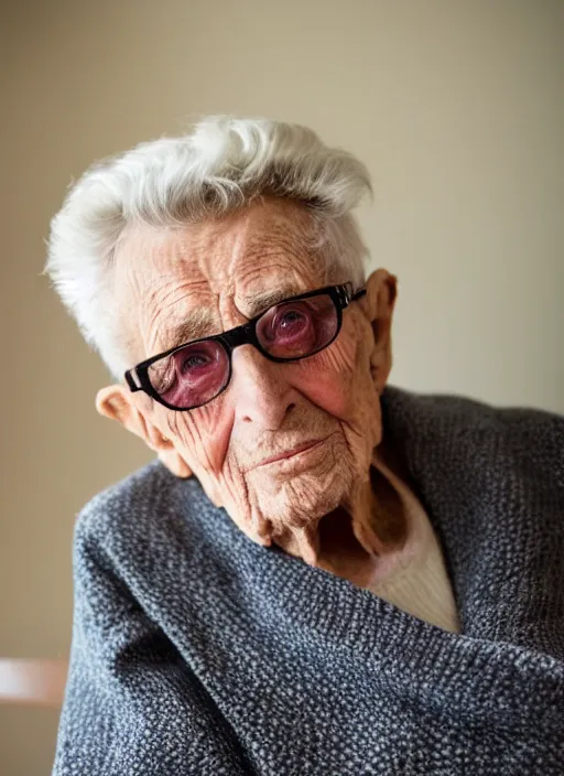 Prompt: DSLR photo portrait still of 90 year old age 90 James Dean at age 90!!!, 85mm f1.8
