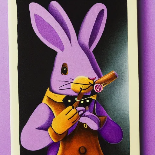 a big violet rabbit smoking a cigar, professional | Stable Diffusion ...