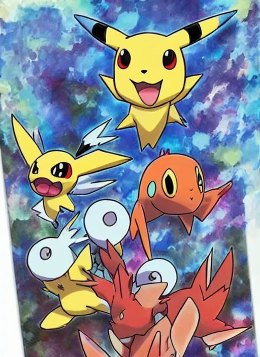 Prompt: a single pokemon card art from the year 6 0 0 award winning art