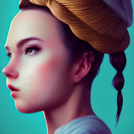 Image similar to portrait of a girl with a bundt on her face , digital art, cinematic, concept art, 8k, painting, imaginefx, cgsociety, trending on artstation