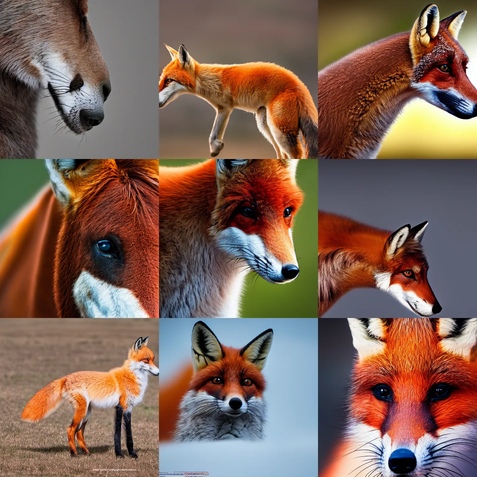 Prompt: macro photography of horse fox by national - geographic, ultra accurate, ultra authentically, 8 k, award - winning