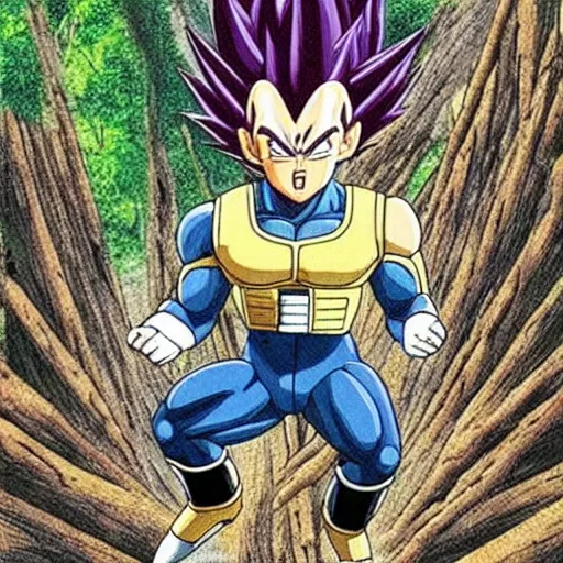 Prompt: photograph still of vegeta in blair witch project