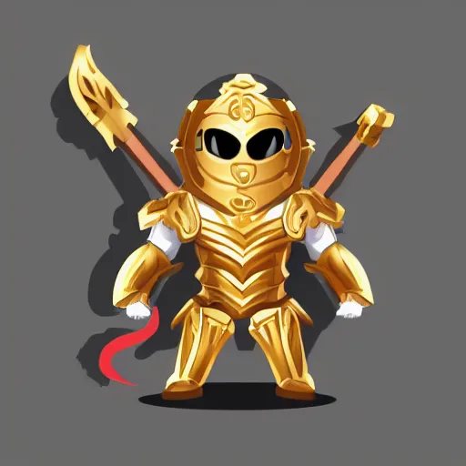 Image similar to gaming emoji concept gold armor rip style of emoji, vector art, white background, no watermark white background