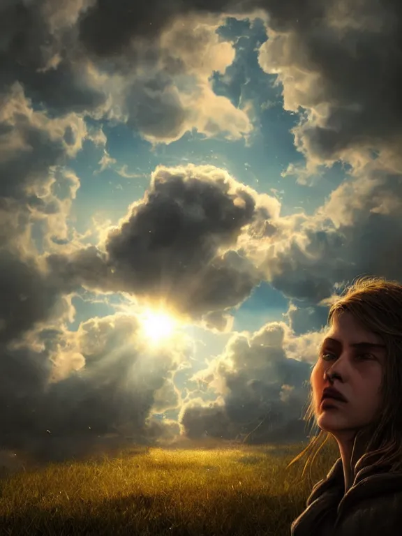 Prompt: portrait art of clouds 8k ultra realistic , lens flare, atmosphere, glow, detailed,intricate, full of colour, cinematic lighting, trending on artstation, 4k, hyperrealistic, focused, extreme details,unreal engine 5, cinematic, masterpiece