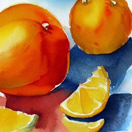 Image similar to oranges and lemons still life watercolor