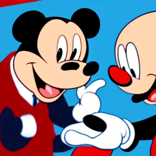 Image similar to bernie sanders choking mickey mouse