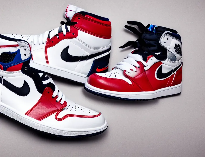 Prompt: a press photograph of nike jordan 1 chicago, size 1 0, white background