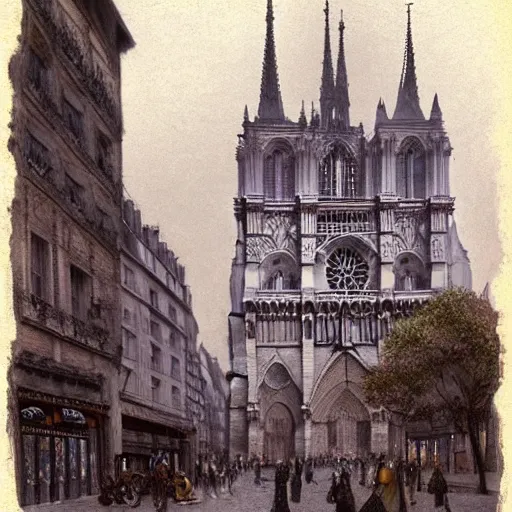 Prompt: realistic disney version of quasimodo walking the streets of 1 8 8 0 s paris, france. notre dame cathedral is in the background.