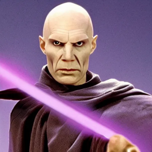 Image similar to lord voldemort as mace windu