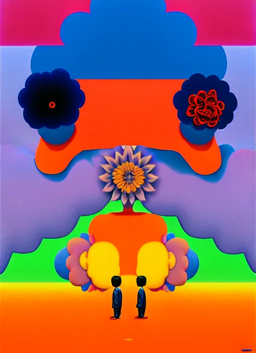 Image similar to flower men by shusei nagaoka, kaws, david rudnick, airbrush on canvas, pastell colours, cell shaded, 8 k